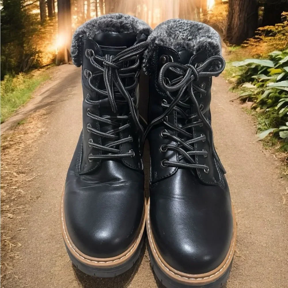 Anjou Femme Black and Gray Winter hiking ,walking Boots